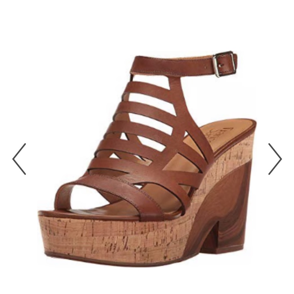 FRANCO SARTO LEATHER WEDGE SANDALS - 2 different sizes
